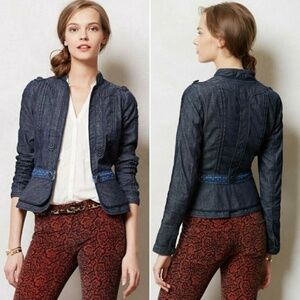 Anthropologie Elevenses Auden Denim Jacket Size 10